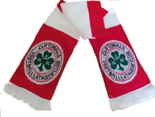 Red/White Bar Scarf with badge